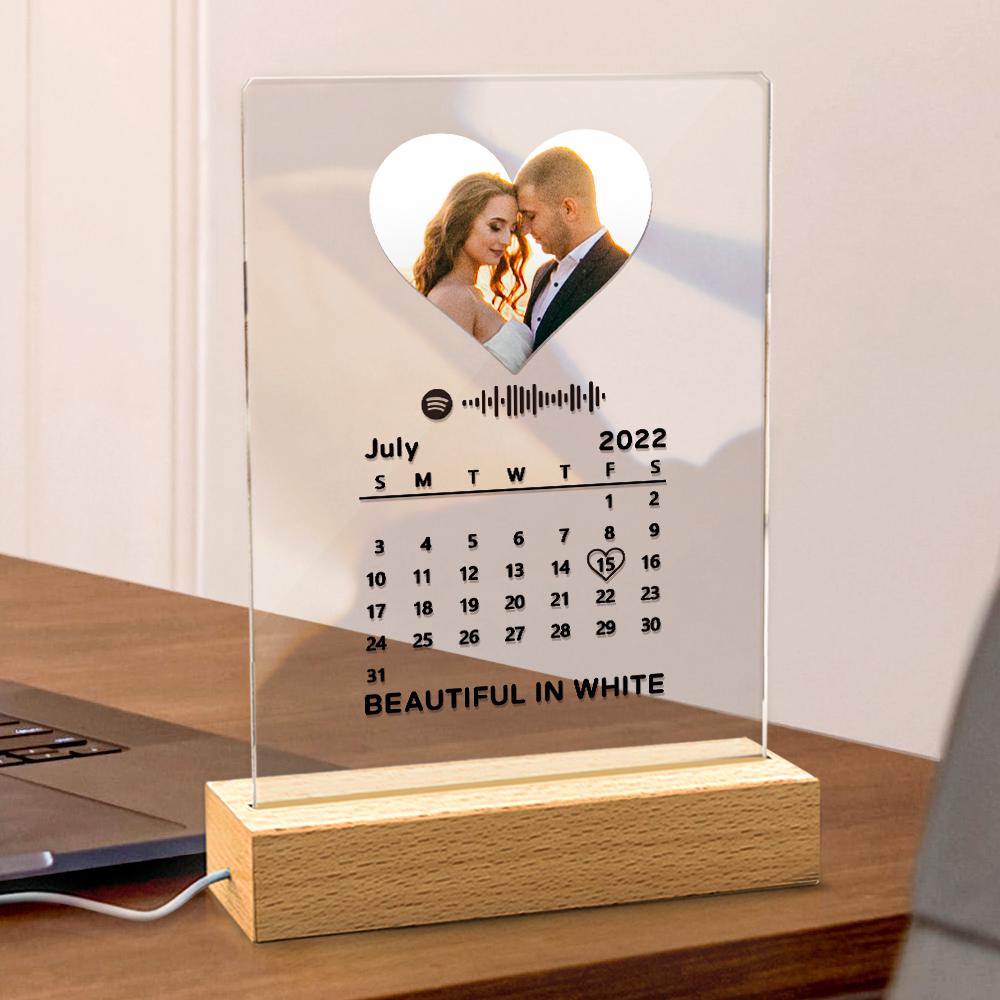 Custom Spotify Music Plaque With Engraved Word Night Light Spotify Code Lamp Perfect Gift For Wedding Anniversary