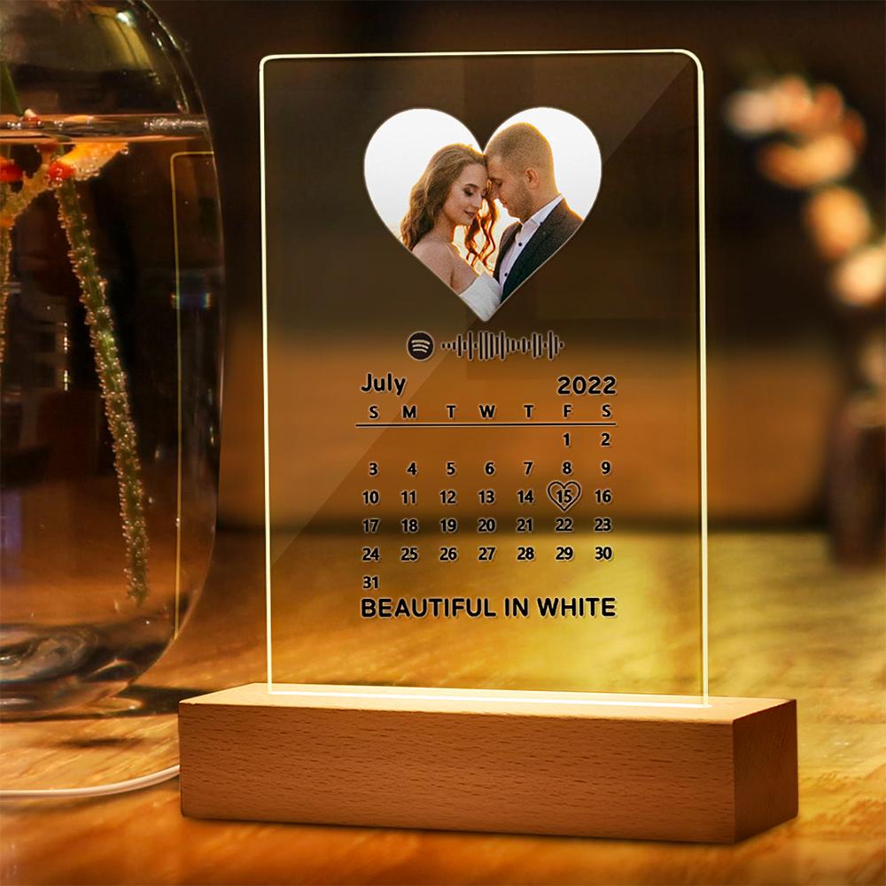 Custom Spotify Music Plaque With Engraved Word Night Light Spotify Code Lamp Perfect Gift For Wedding Anniversary