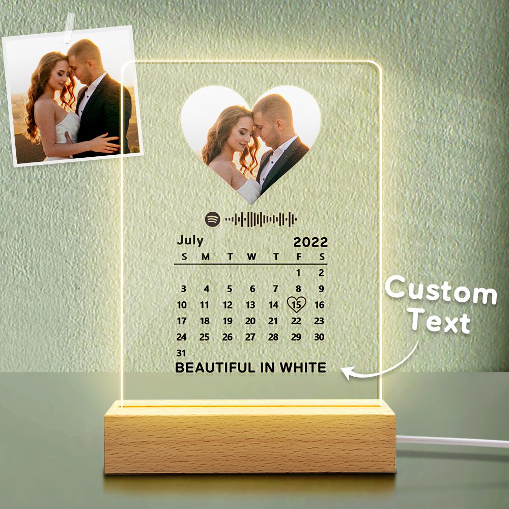 Custom Spotify Music Plaque With Engraved Word Night Light Spotify Code Lamp Perfect Gift For Wedding Anniversary