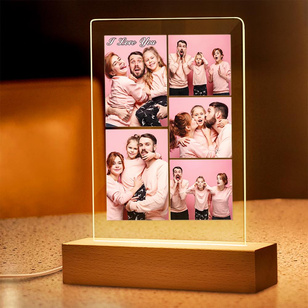 Custom Multi Photo Acrylic Keychain Personalized Collage Photo Key Ring