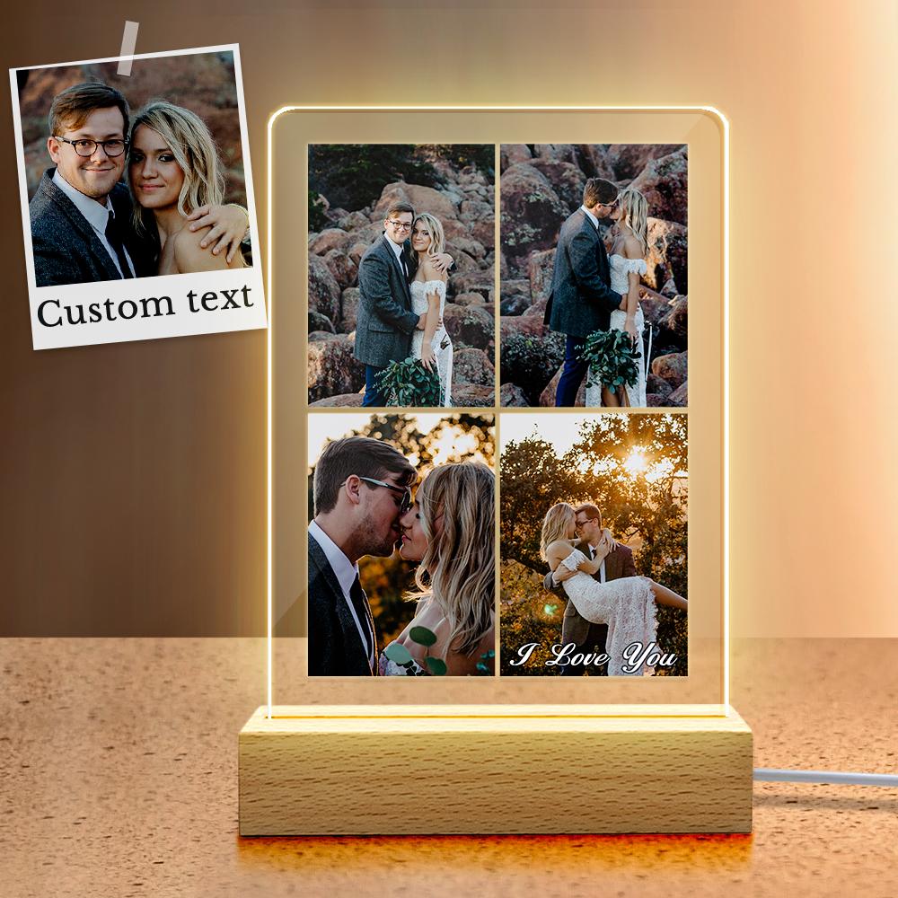 Custom Multi Photo Acrylic Keychain Personalized Collage Photo Key Ring