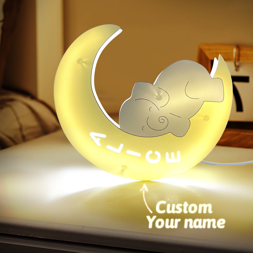 Personalized Name Baby Elephant Wall Light for Kids Room Birthday Gift for Kids