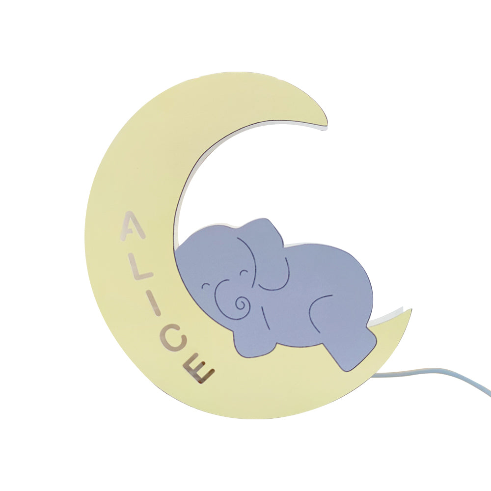 Personalized Name Baby Elephant Wall Light for Kids Room Birthday Gift for Kids