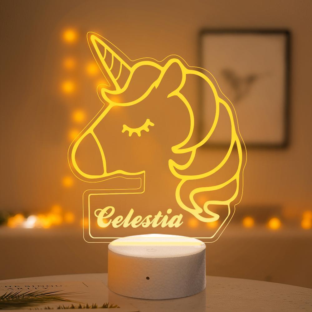 Custom Unicorn LED Light  Kids Bedroom Decor Night Light