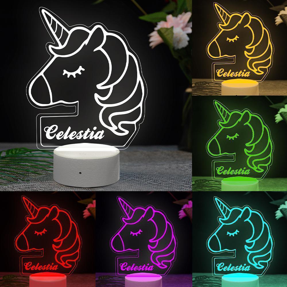 Custom Unicorn LED Light  Kids Bedroom Decor Night Light