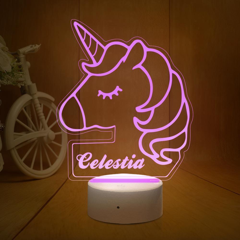 Custom Unicorn LED Light  Kids Bedroom Decor Night Light