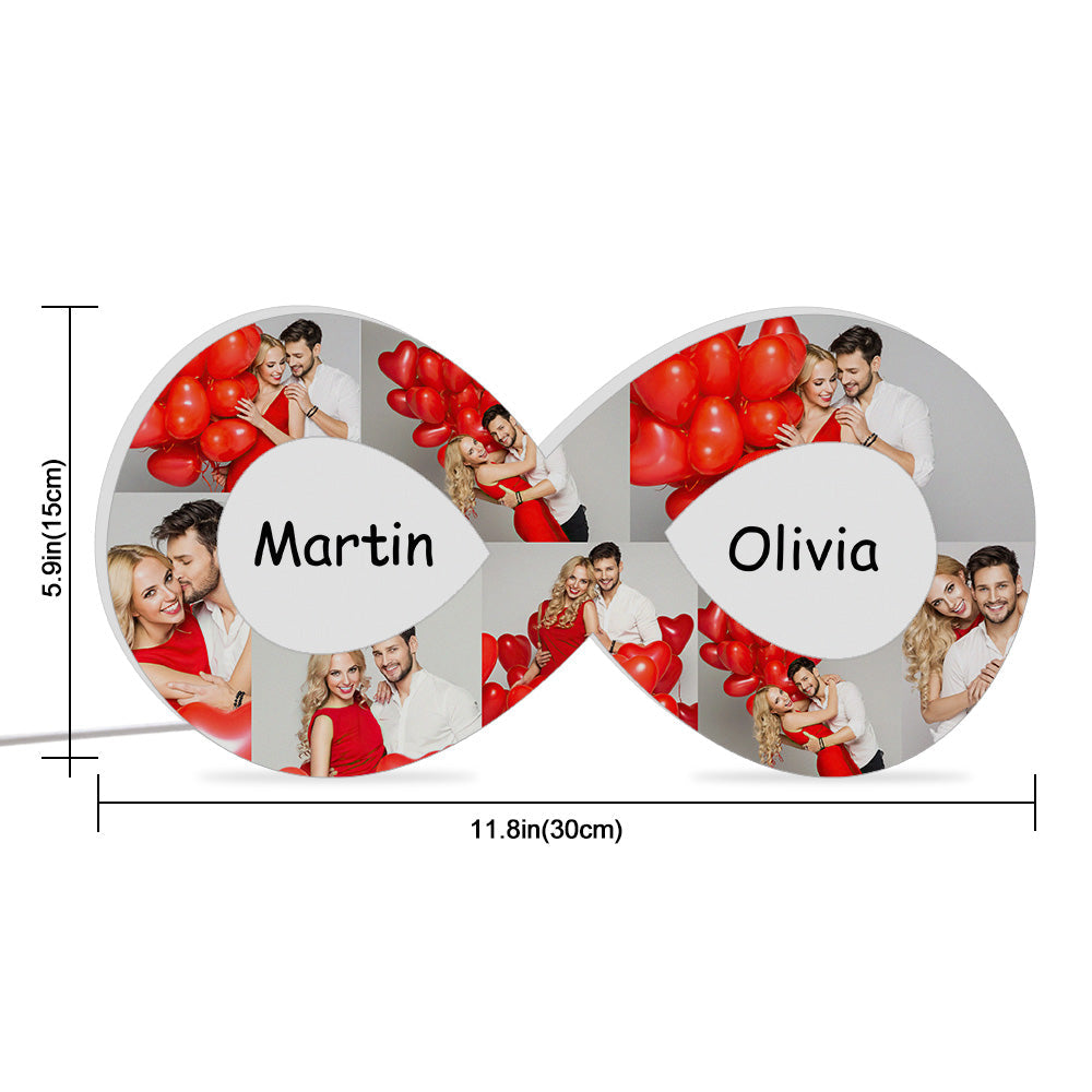 Custom Photo Collage Lamp Infinity Night Light Romantic Gift for Her