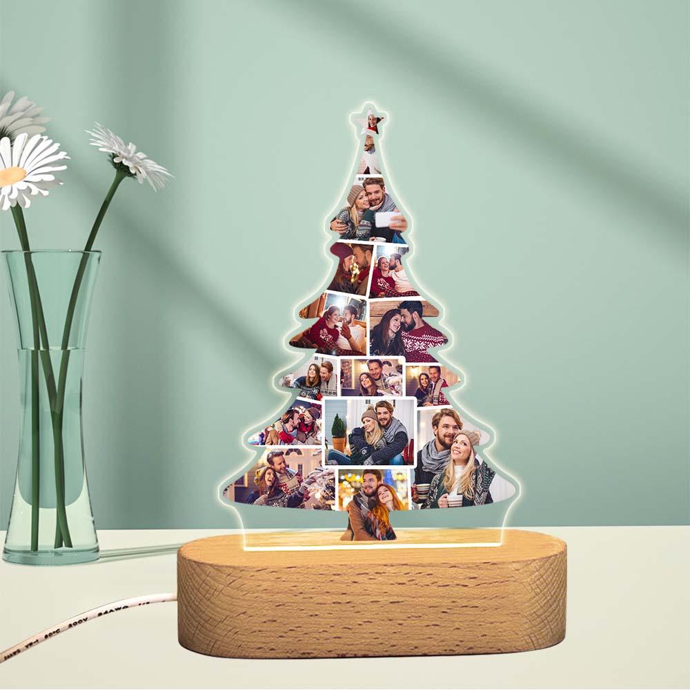 Custom Christmas Tree Photo Lights Personalized Gifts With Pictures Night Light Home Decor Gift For Christmas
