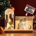 Custom Acrylic Photo Night Light Christmas Tree Glass Dome Lamp for Festival