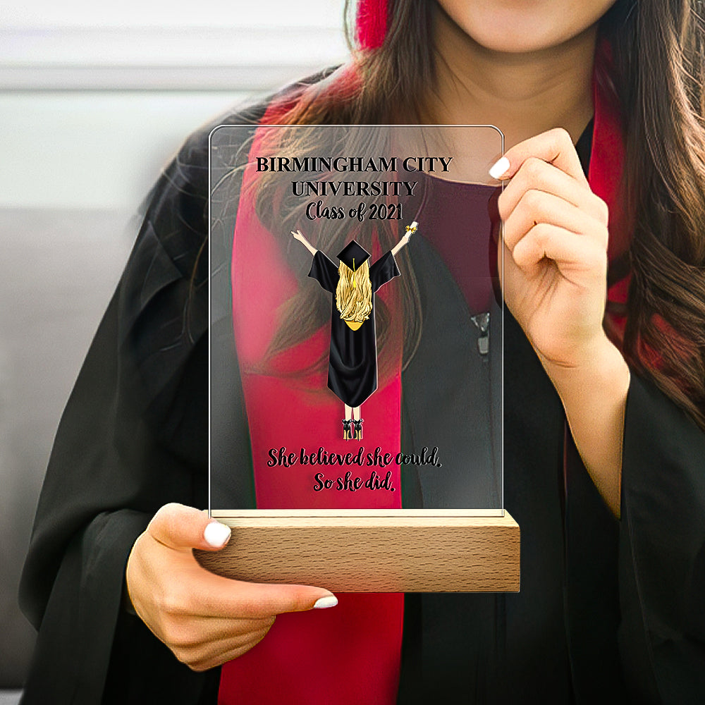 Custom Graduation Gift Personalized Lamp Masters Degree For Her