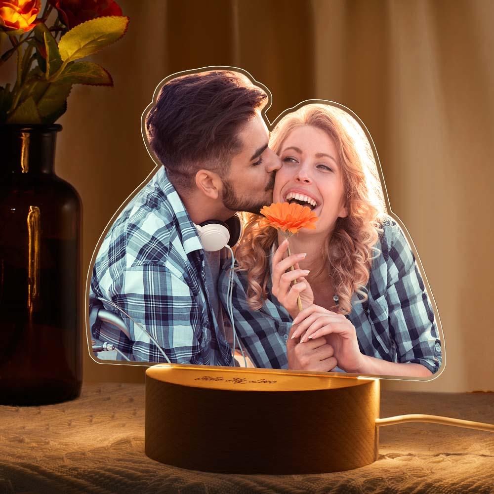 Custom Figure Cut Photo Lamp Personalized Night Lights With Custom Text Gift For Couples On Valentine's Day