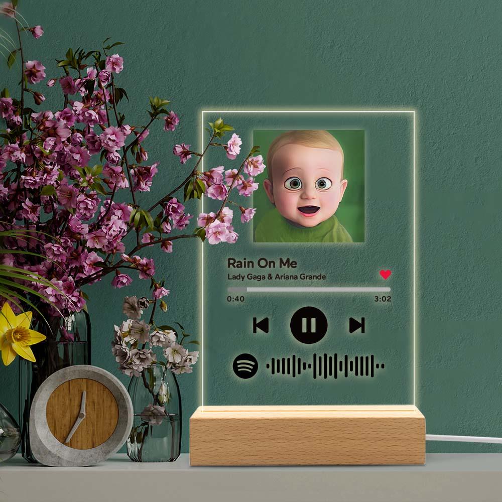 Scannable Spotify Code Comic Filter Plaque Keychain Music and Photo Acrylic Gifts for BFF