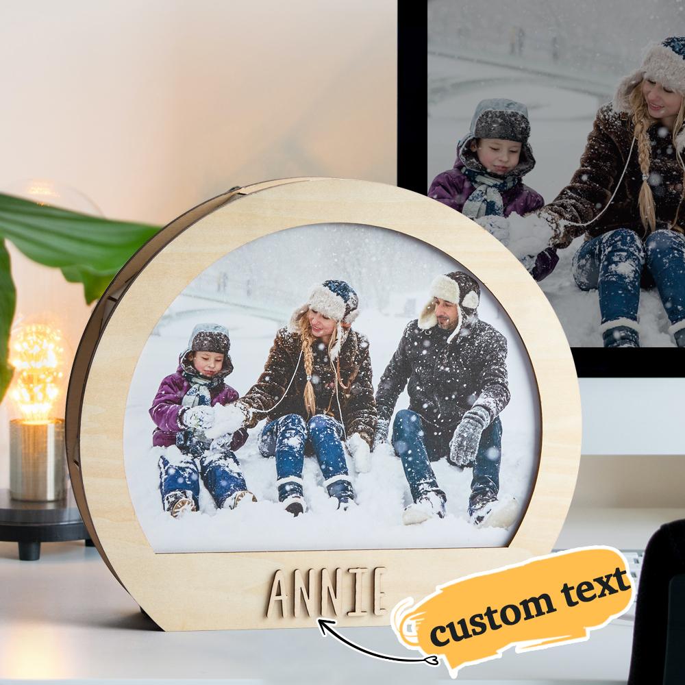Custom Photo Engraved Night Light Decoration Room Wooden Lamp