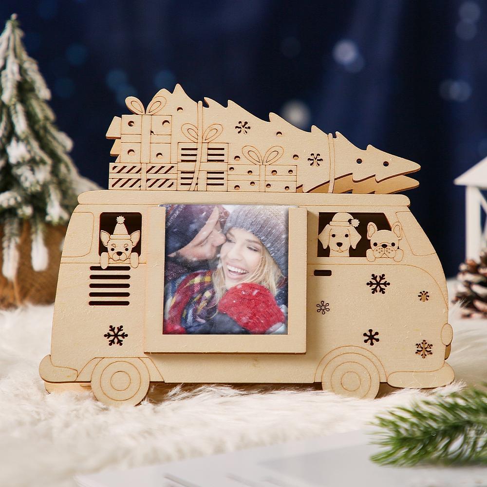 Custom  Photo Frame with Light Christmas Wooden Commemorate Gifts
