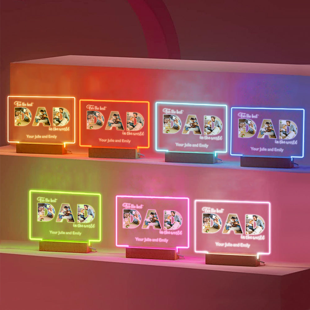 Custom Father's Day Night Light Personalized Photo Acrylic Lamp Gifts for Dad