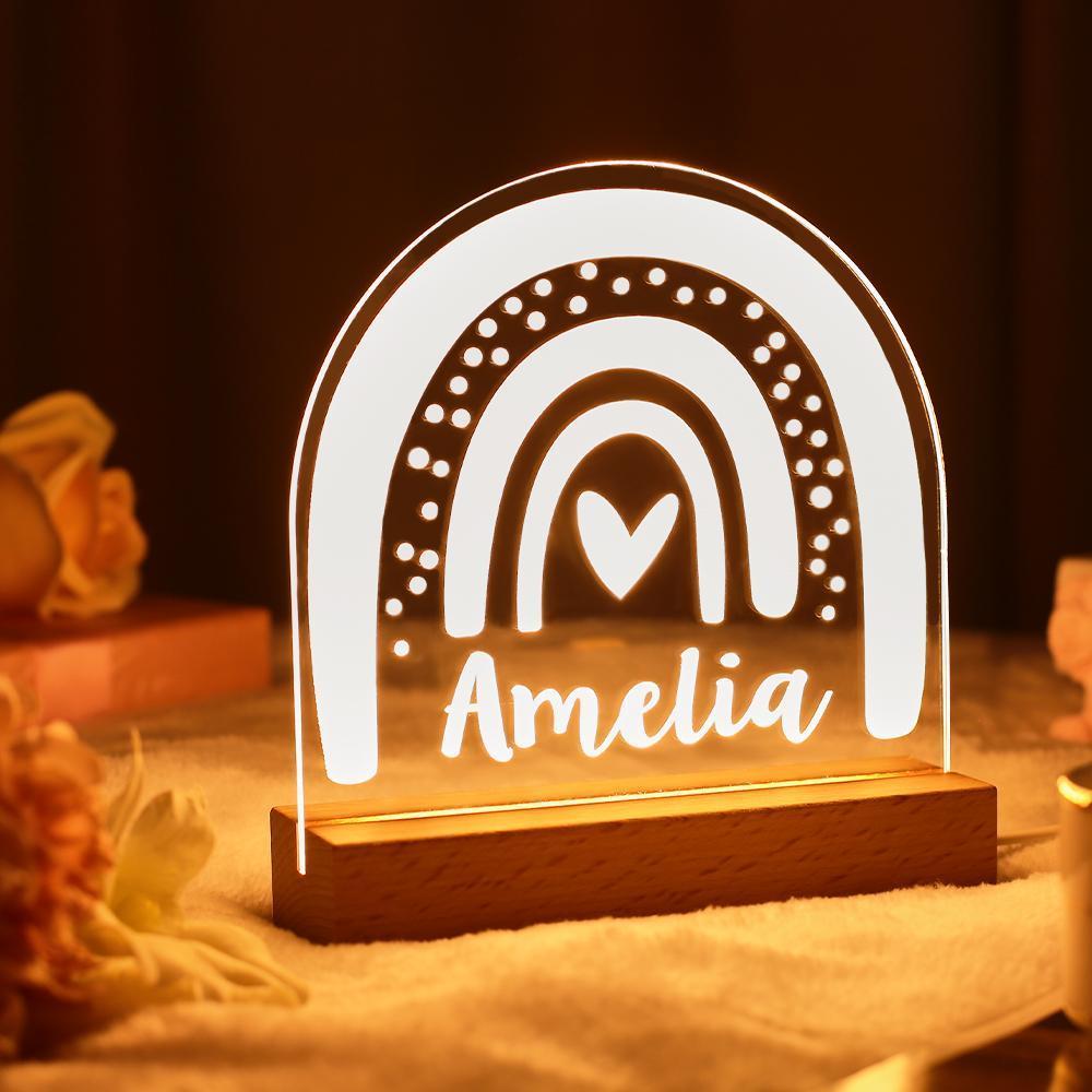 Cutsom Rainbow Shape Light Custom Name Night Light Baby Gift