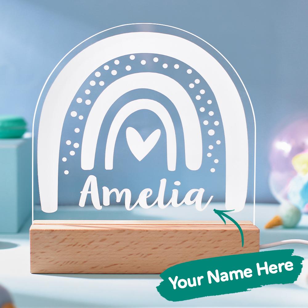 Cutsom Rainbow Shape Light Custom Name Night Light Baby Gift