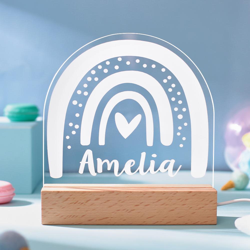 Cutsom Rainbow Shape Light Custom Name Night Light Baby Gift