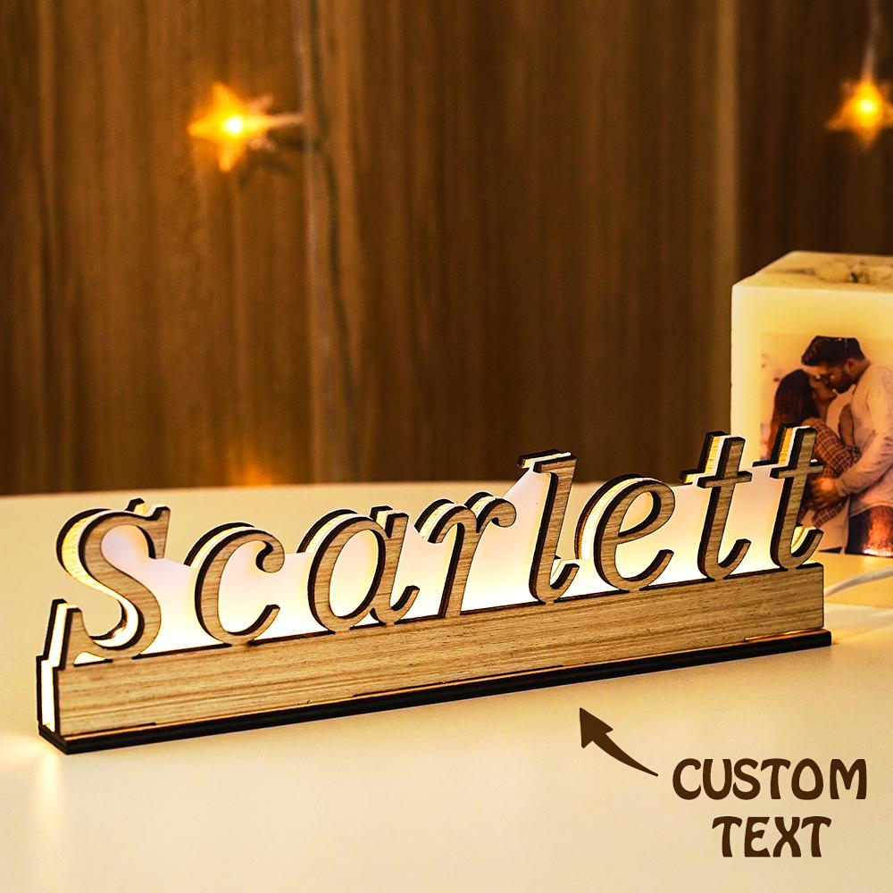 Custom Engraved Wooden Carving Name LED Lights The Best Gift For Friends