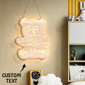 Custom Engraved Wooden Teddy Bear Lamp Wooden Lamp Carved Name And Message For Gifts