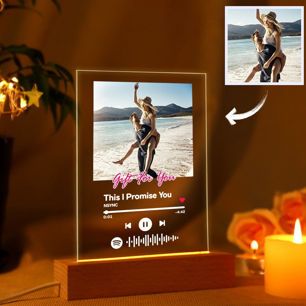 Custom Spotify Code Acrylic Keychain/Plaque/Night Light Engraved Gift For Lover
