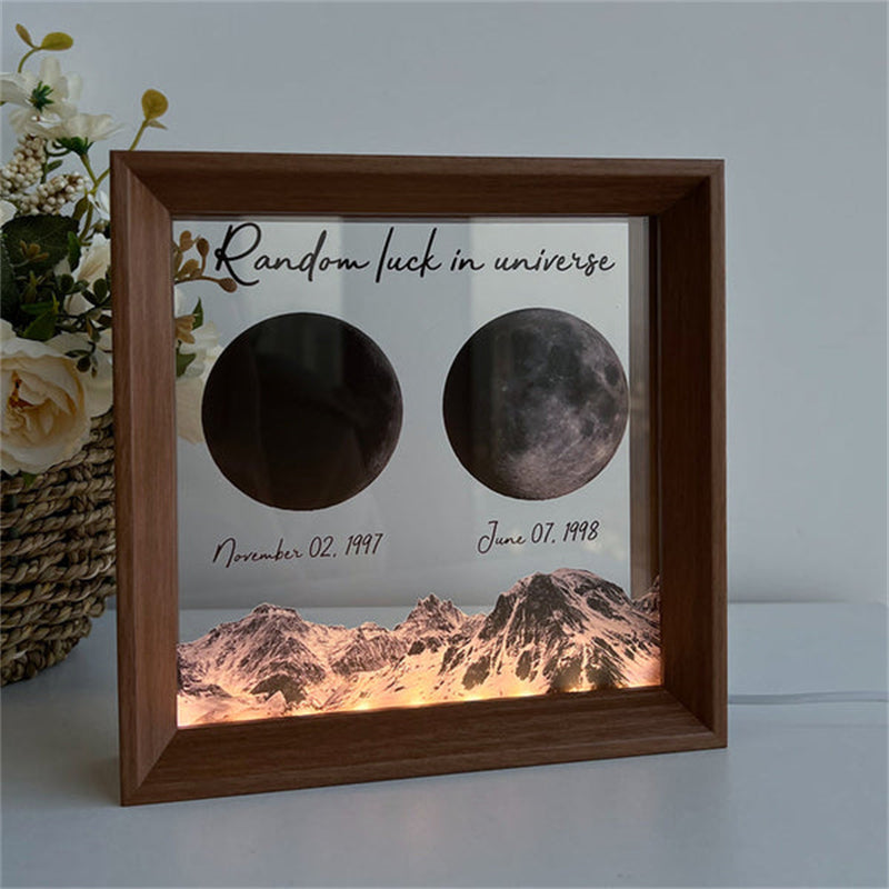Custom Moon Phases LED Frame Light Birth Moon Night Light Gifts for Lovers