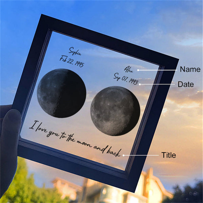 Custom Moon Phases LED Frame Light Birth Moon Night Light Gifts for Lovers