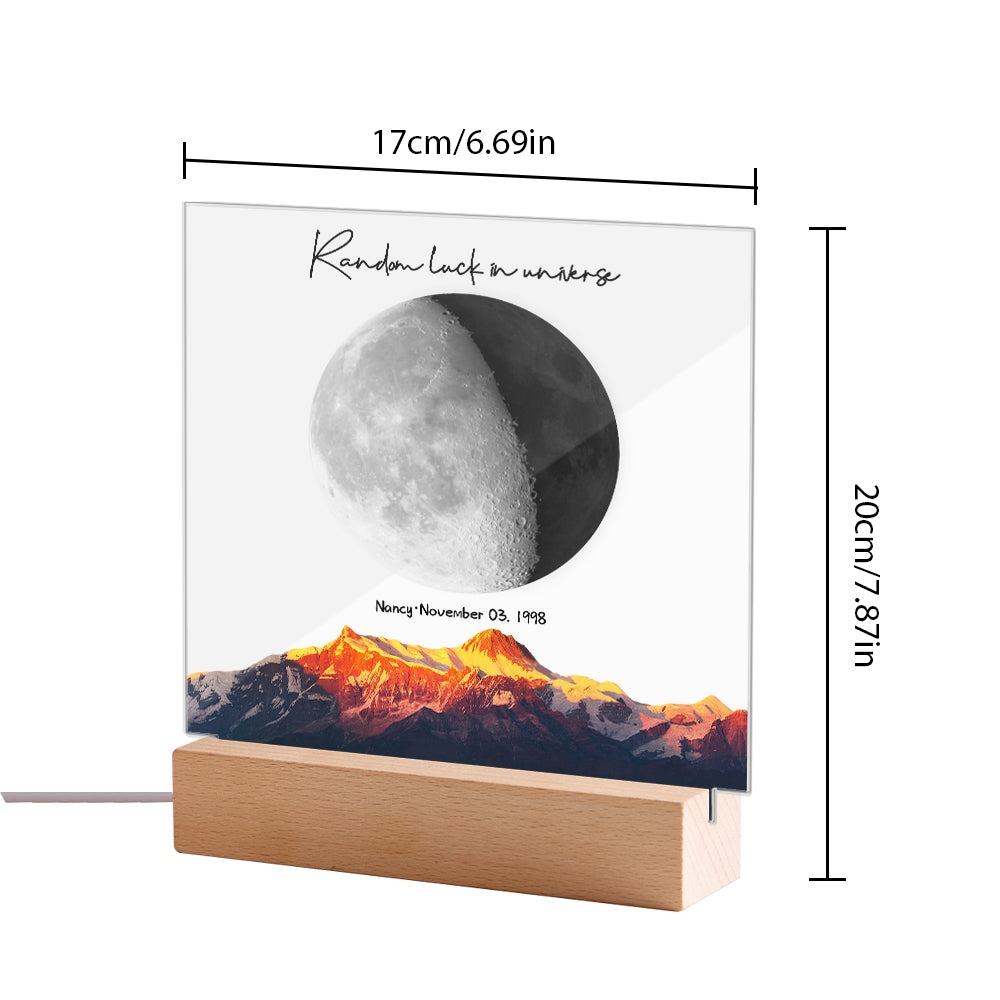 Custom Birth Moon Night Light Personalized Moon Phases LED Light for Birthday Anniversary Gifts