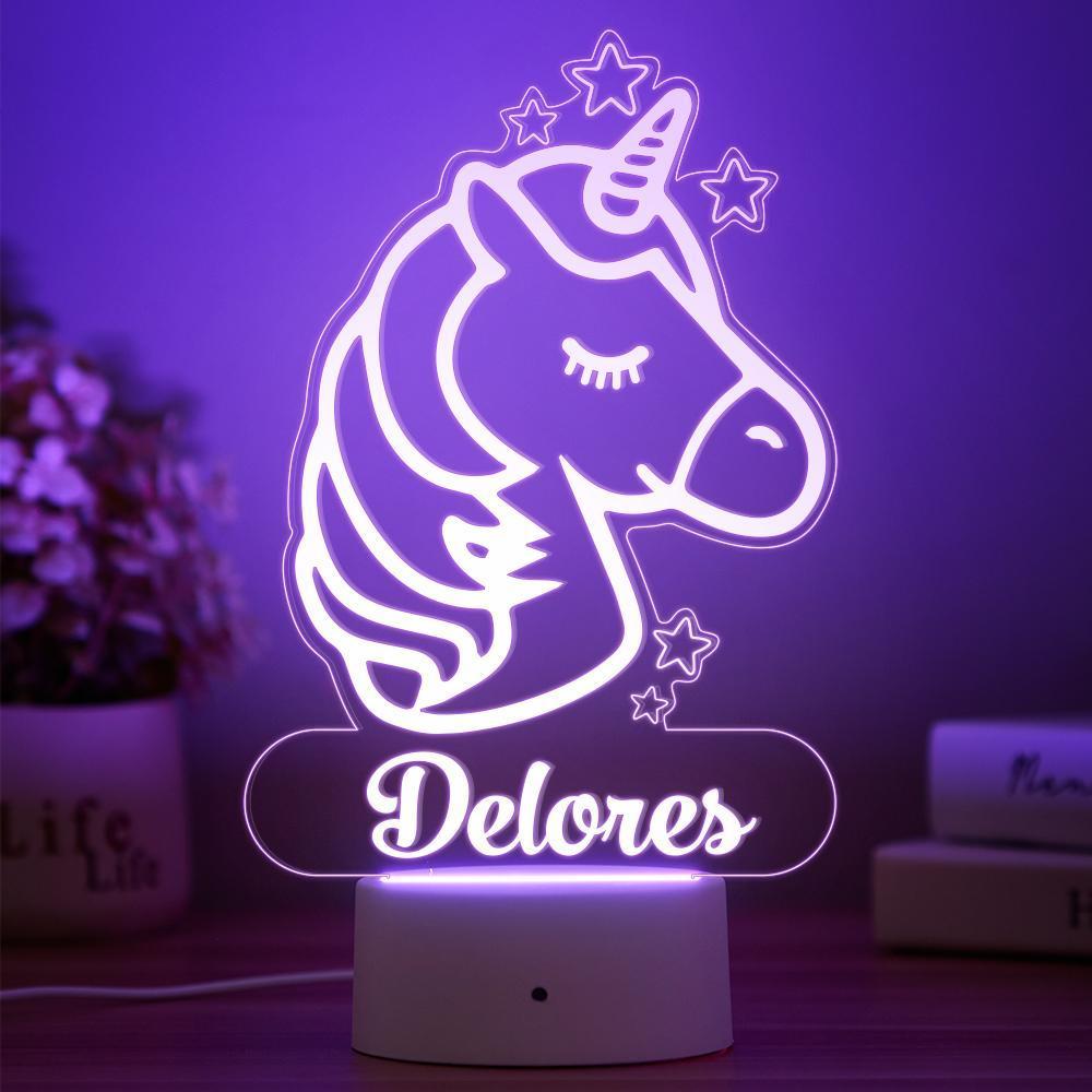Custom Unicorn LED Light  Kids Bedroom Decor Night Light
