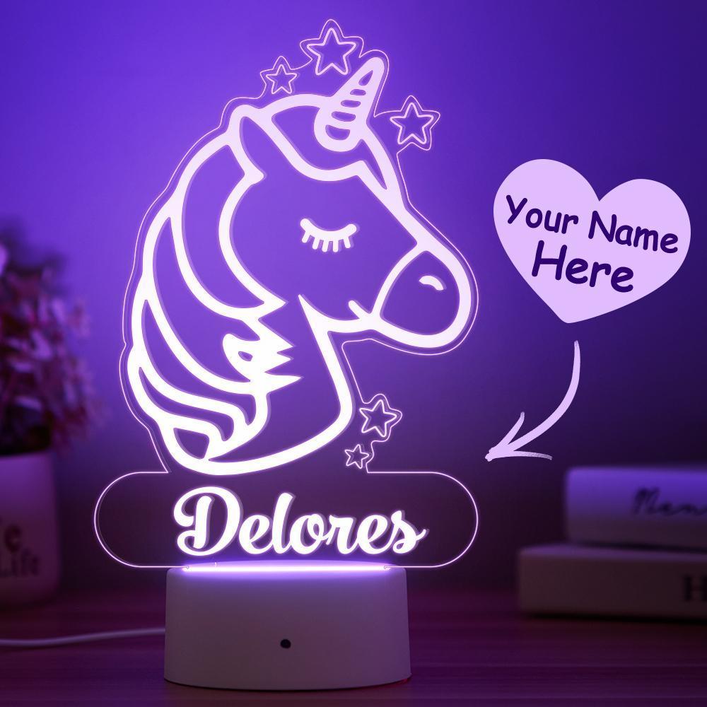 Custom Unicorn LED Light  Kids Bedroom Decor Night Light