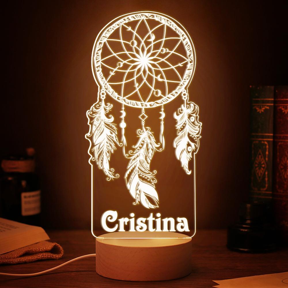Custom Dreamcatcher Desk Bedside Lamp Custom Night Light Personalized Moon Lamp