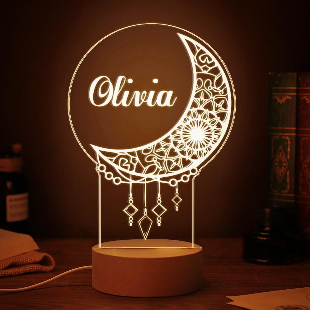 Custom Dreamcatcher Desk Bedside Lamp Custom Night Light Personalized Moon Lamp