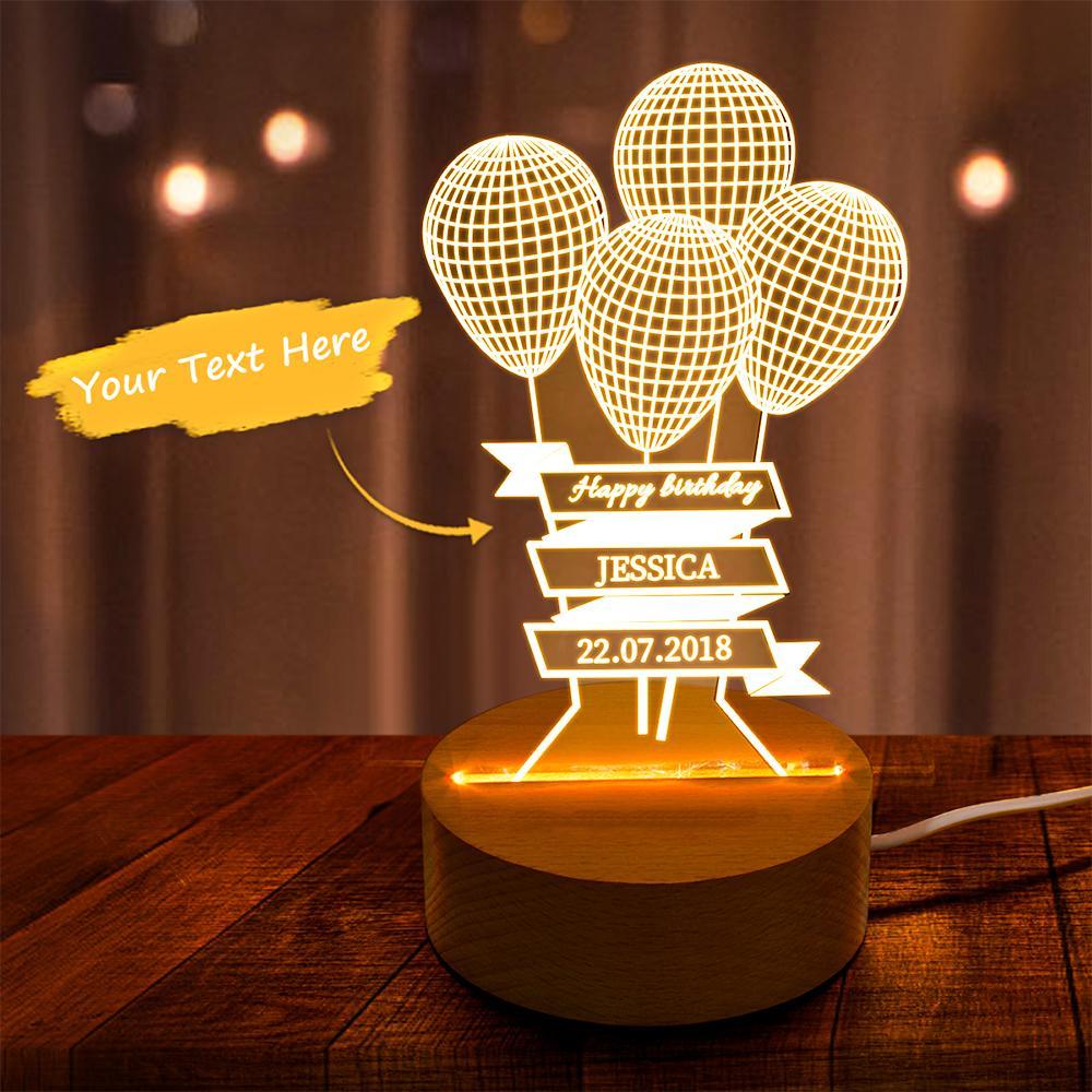 Custom 3D Illusion Lamp Personalized Night Lamp Gift for Friends