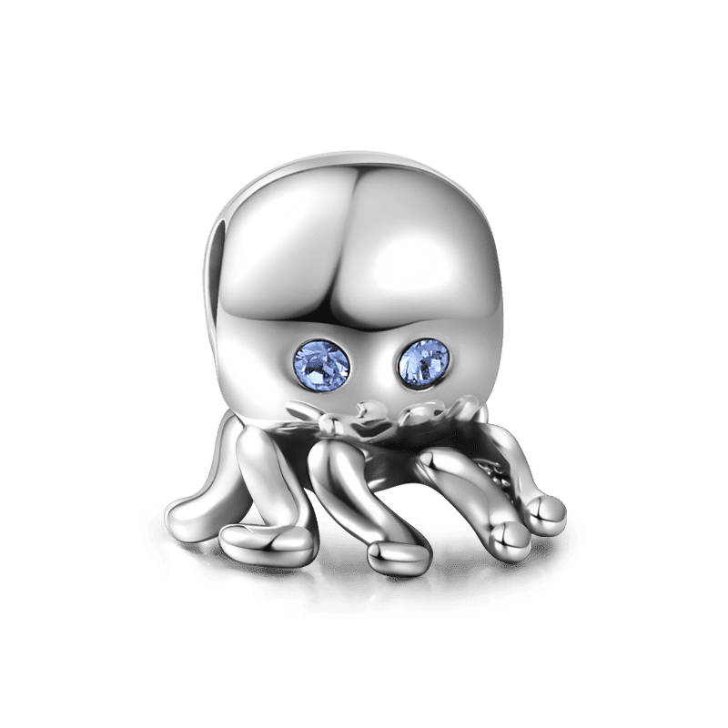 Cute Octopus Charm Silver