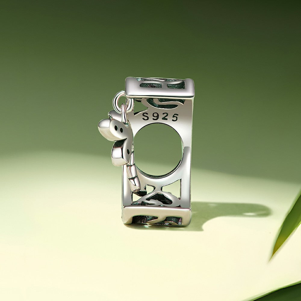 Moon Dragonfly Charm Silver