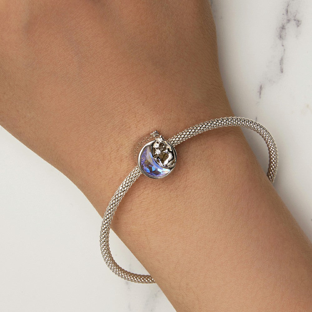 Moonlight Cat Charm Silver