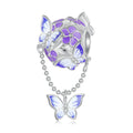 Butterfly Tassel Charm Silver