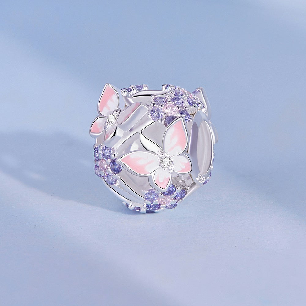 Butterfly Zircon Charm Silver