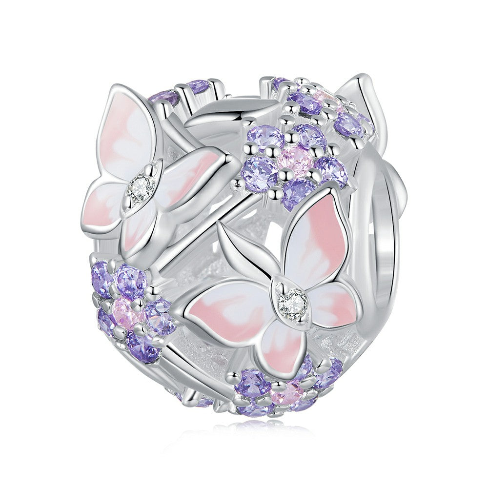 Butterfly Zircon Charm Silver