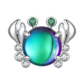 Colorful Crab Charm Silver