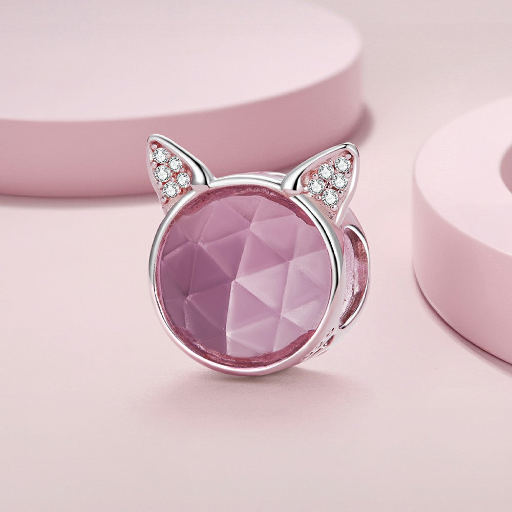 Cute Pet Cat Charm Silver