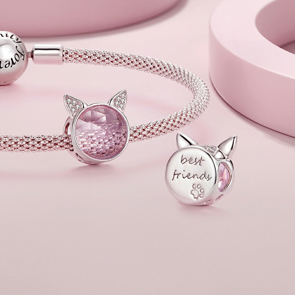 Cute Pet Cat Charm Silver