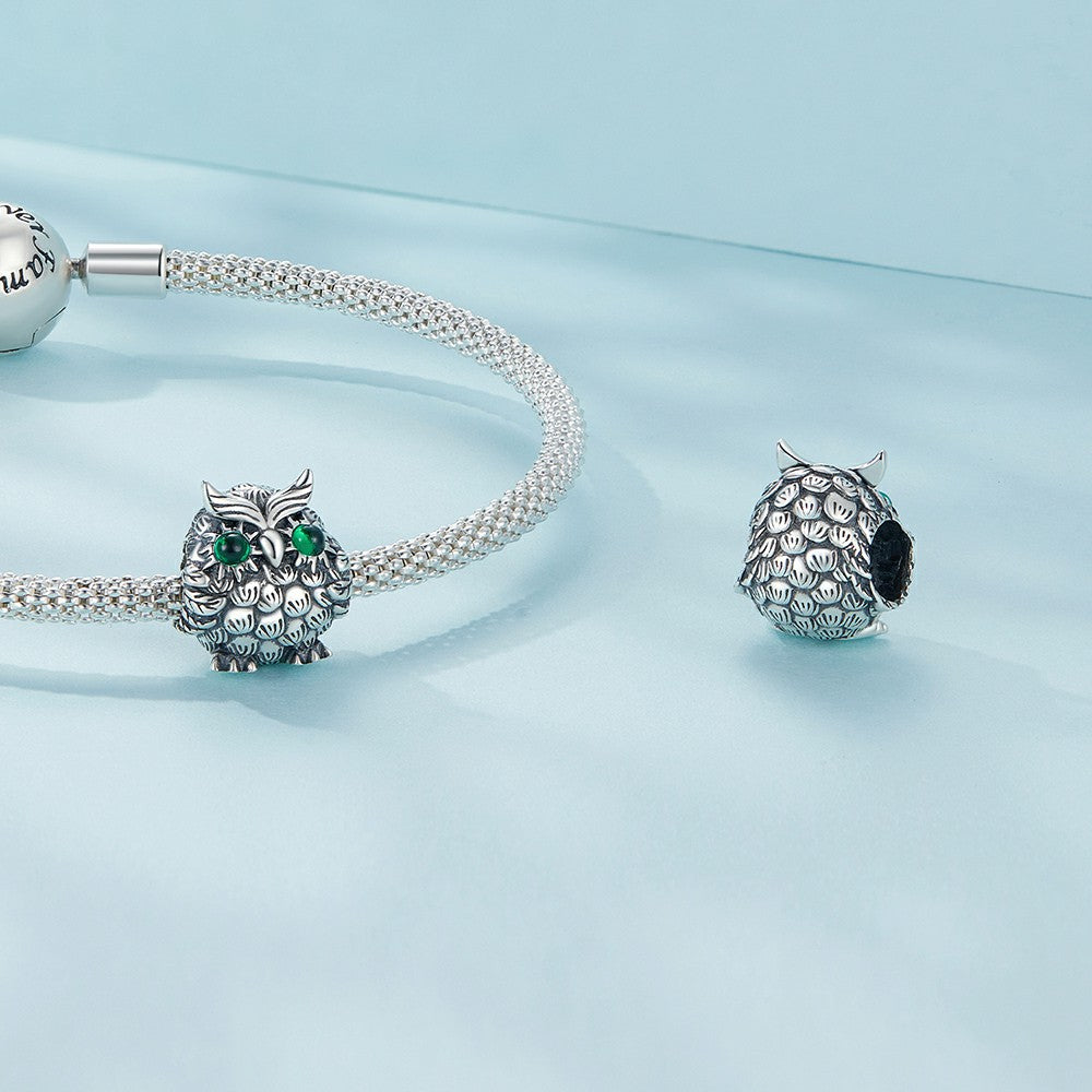 Exquisite Owl Charm Silver
