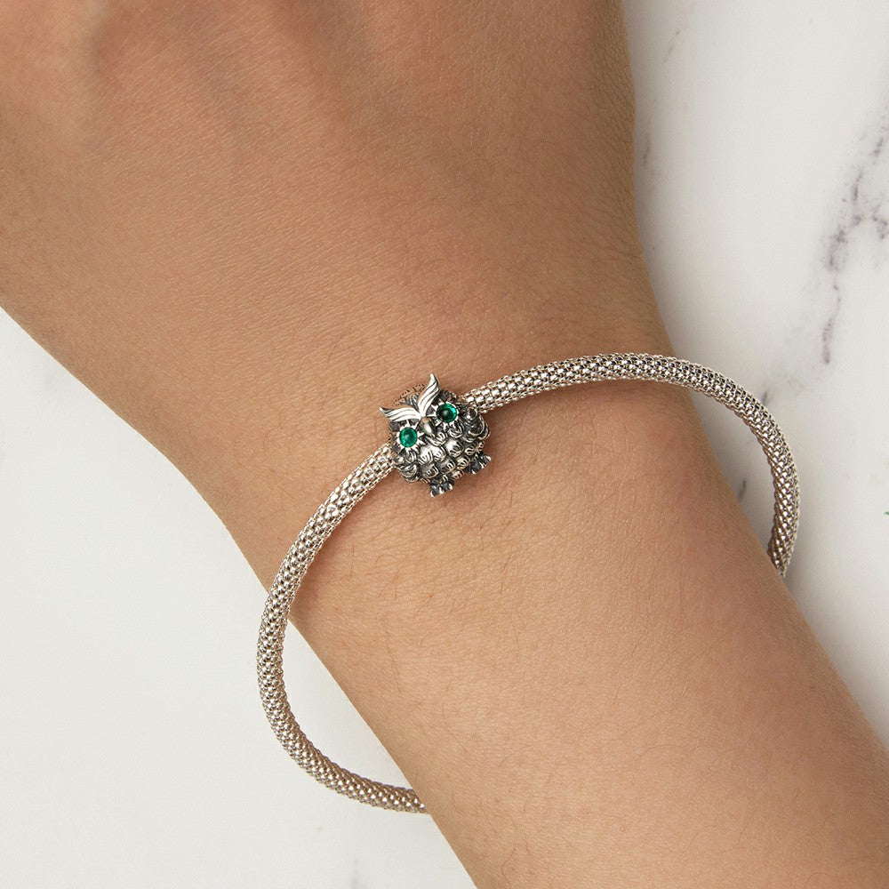 Exquisite Owl Charm Silver