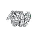 Coiled Spirit Snake Charm Silver