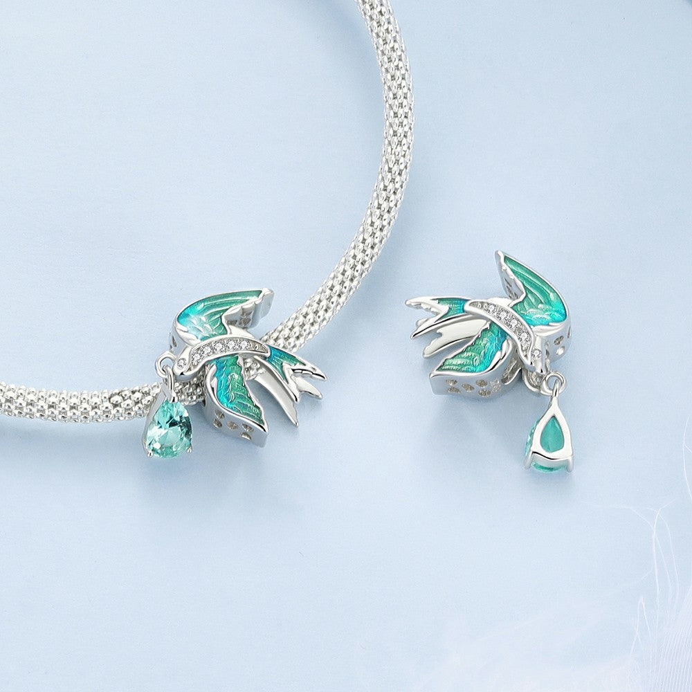 Swallow Charm Silver