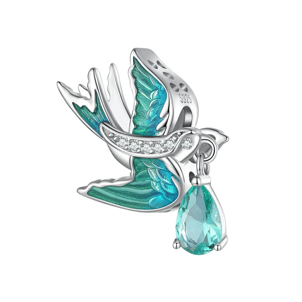 Swallow Charm Silver