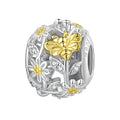 Daisy Bee Yellow Pattern Charm Silver