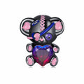 Bear Pink Purple Gradient Charm Silver