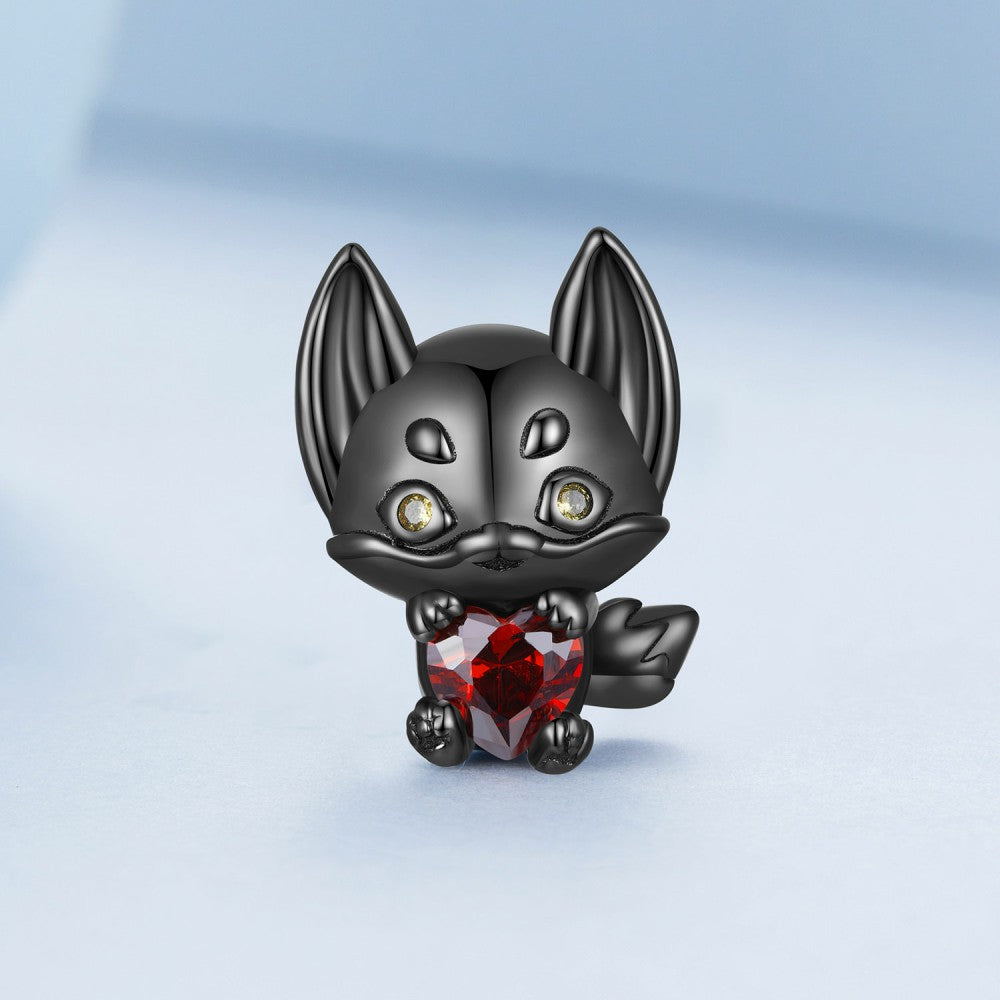 Little Fox Black Charm Silver